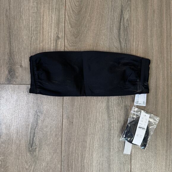 J.Crew Classic Sculpt Bandeau Bikini Top WMNS S Black Removable Straps and Pads - Picture 4 of 8